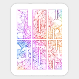 London, England, UK City Map Typography - Colorful Sticker